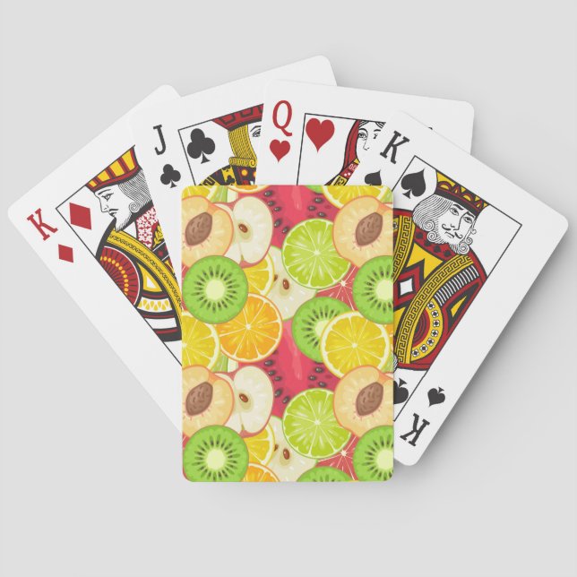 Farbiges Fruchtmuster Spielkarten (Rückseite)