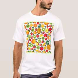 Farbiges Fruchtmuster T-Shirt