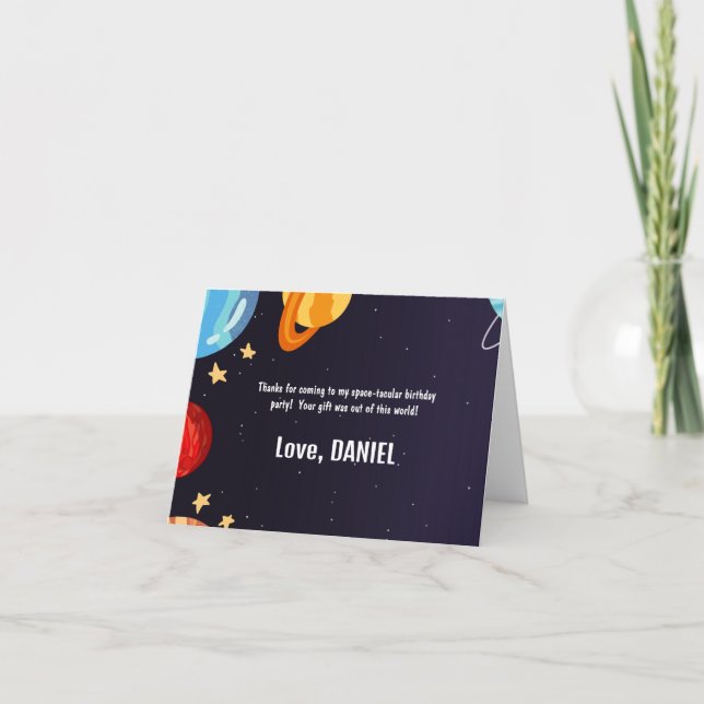 Farbiges Galaxie-Party Dankeskarte (Vorderseite)
