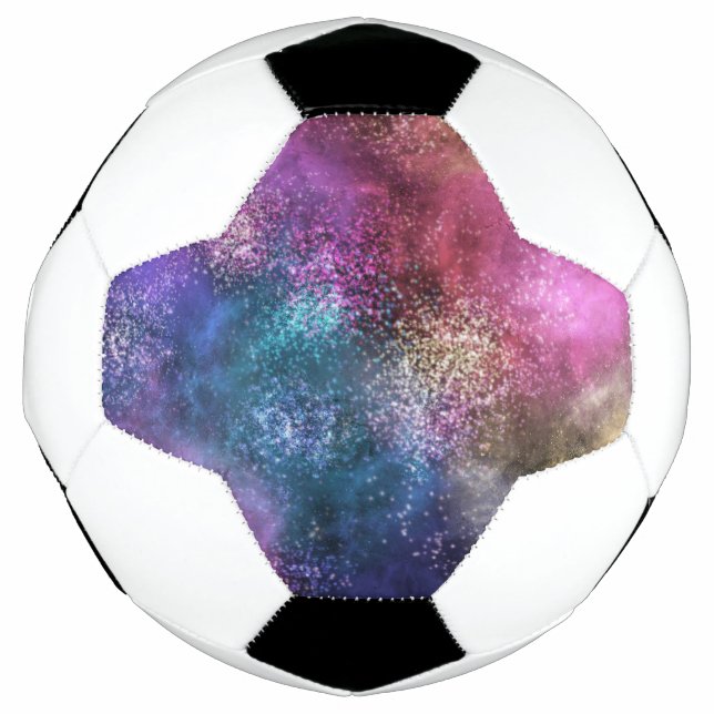 Farbiges Galaxiemuster Fußball (Vorderseite)