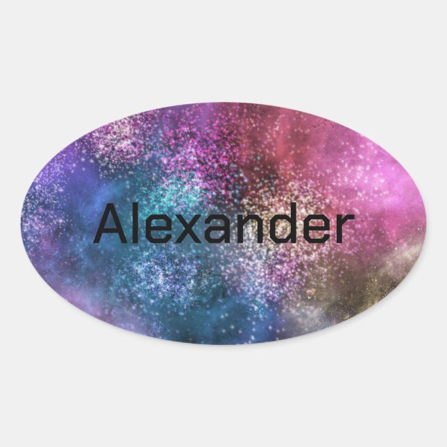 Farbiges Galaxiemuster Ovaler Aufkleber (Vorderseite)