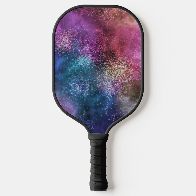 Farbiges Galaxiemuster Pickleball Schläger (Vorderseite)