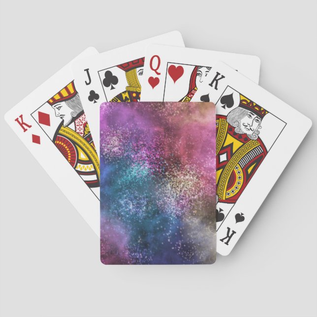Farbiges Galaxiemuster Spielkarten (Rückseite)