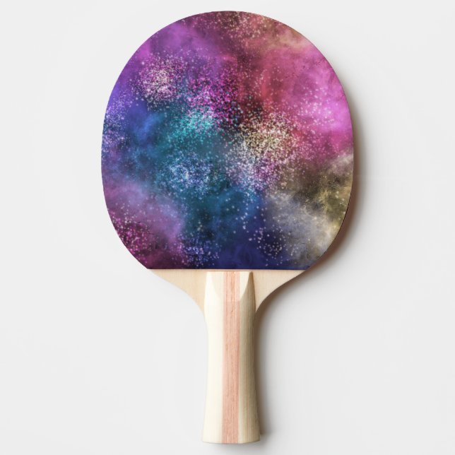 Farbiges Galaxiemuster Tischtennis Schläger (Vorderseite)