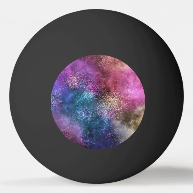Farbiges Galaxiemuster Tischtennisball (Vorderseite)