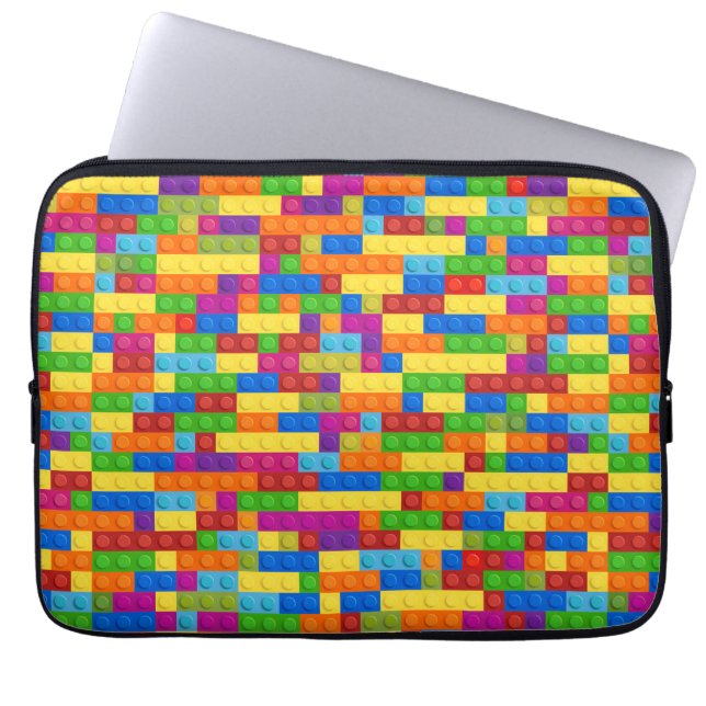 Farbiges Gebäude-Blockmuster Laptopschutzhülle (Vorderseite)