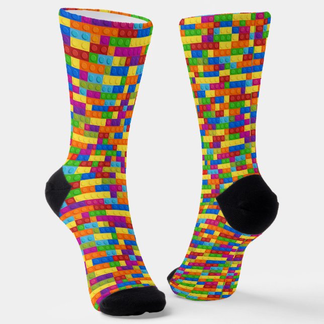 Farbiges Gebäude-Blockmuster Socken (Gewinkelt)