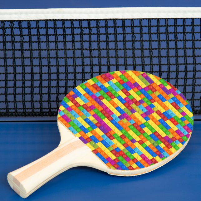 Farbiges Gebäude-Blockmuster Tischtennis Schläger (InSitu)