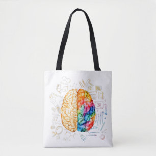 Farbiges Gehirn - Wissenschaft und Kunst - Neurowi Tasche