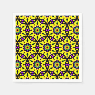 Farbiges gelbes gestanztes Glas Mandala Muster Serviette