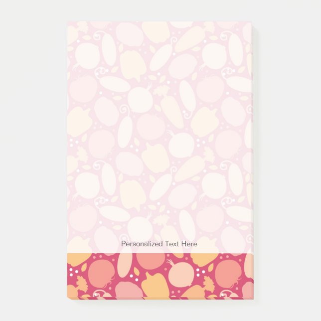 Farbiges Gemüsemuster Post-it Klebezettel (Vorderseite)