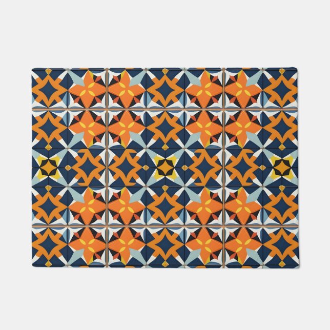 Farbiges geometrisches abstraktes Design Fußmatte (Vorderseite)
