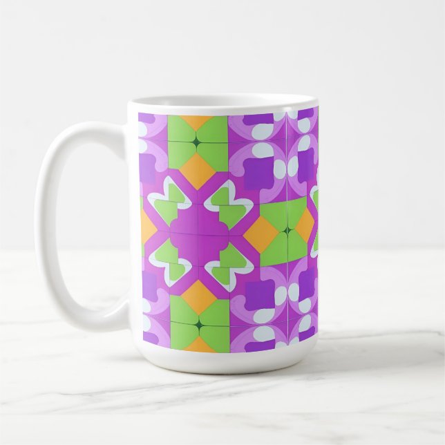 Farbiges geometrisches abstraktes Design Kaffeetasse (Links)