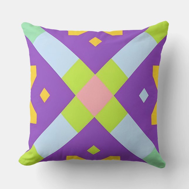 Farbiges geometrisches abstraktes Design Kissen (Vorderseite)