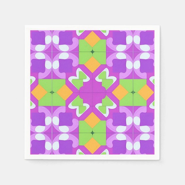 Farbiges geometrisches abstraktes Design Serviette (Vorderseite)