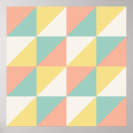 Farbiges geometrisches Abstraktes Dreieck-Muster Poster