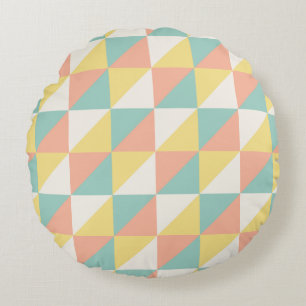 Farbiges geometrisches Abstraktes Dreieck-Muster Rundes Kissen