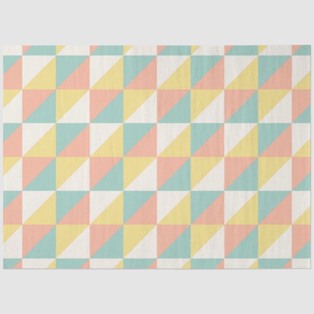 Farbiges geometrisches Abstraktes Dreieck-Muster Seidenpapier (Vorderseite)