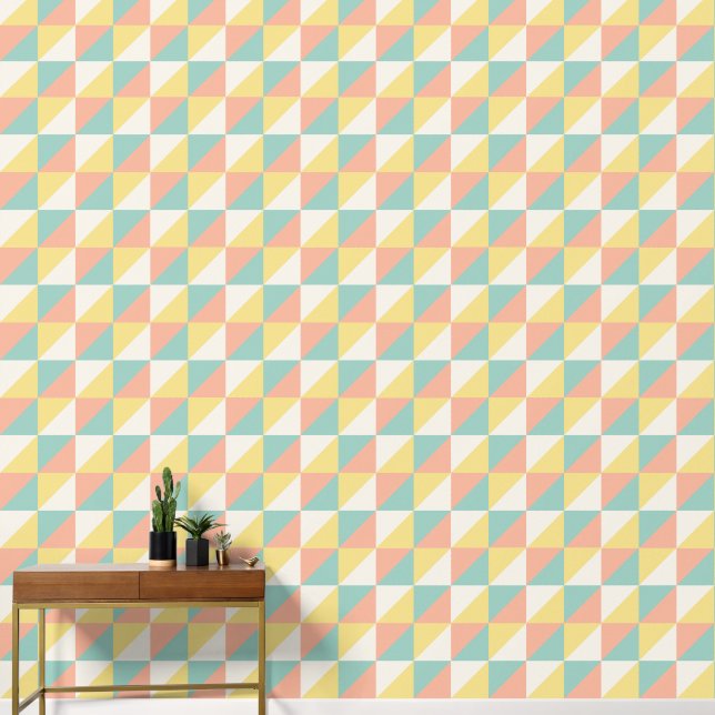 Farbiges geometrisches Abstraktes Dreieck-Muster Tapete (Hausflur)