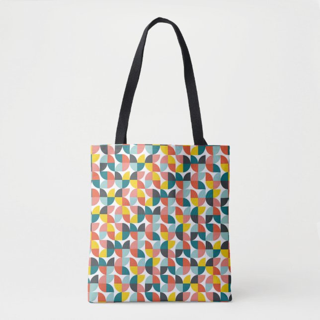 Farbiges geometrisches Abstraktes Muster Tasche (Vorderseite)
