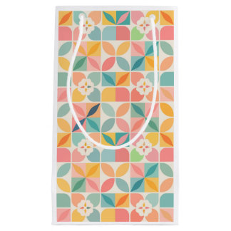 Farbiges geometrisches Blumenmuster-Geschenktasche Kleine Geschenktüte