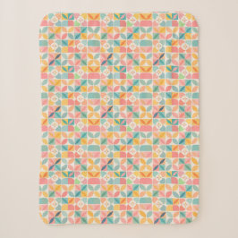 Farbiges geometrisches Blumenmuster Sherpa-Decke Sherpadecke
