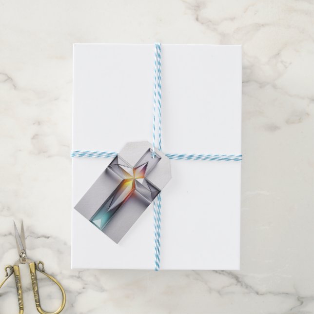Farbiges geometrisches Christliches Edelsteinkreuz Geschenkanhänger (Mit Garn)