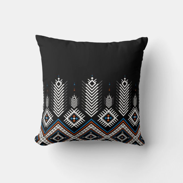 Farbiges geometrisches Design der Stämme Kissen (Vorderseite)