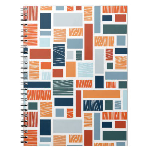 Farbiges geometrisches Design im Stil des Mittelja Notizblock