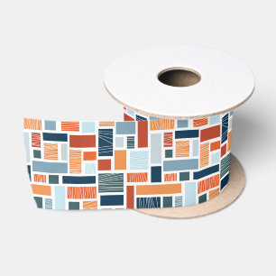 Farbiges geometrisches Design im Stil des Mittelja Satinband