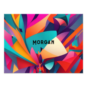 Farbiges geometrisches Design, Name Monogram-Meldu Fotodruck