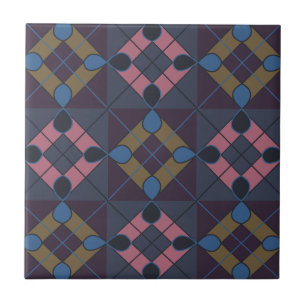 Farbiges geometrisches Diamantmuster Fliese
