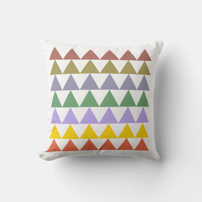 : Farbiges geometrisches Dreieck Kissen (Vorderseite)