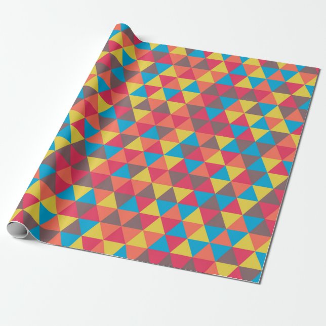 Farbiges geometrisches Dreieck-Muster| Geschenkpapier (Ungerollt)