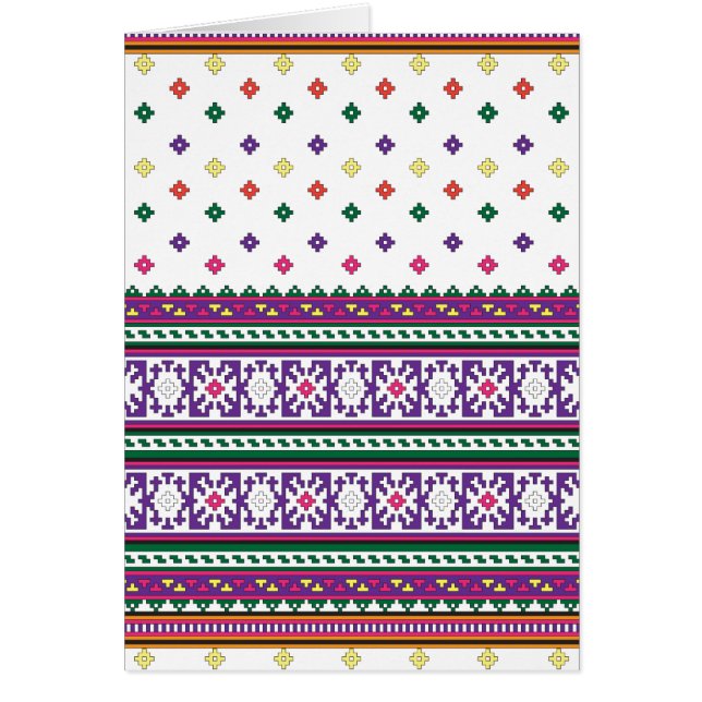Farbiges geometrisches Folkloredesign mit Blume (Vorne)