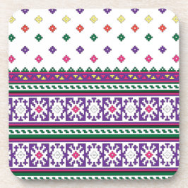 Farbiges geometrisches Folkloredesign mit Blume Getränkeuntersetzer