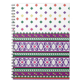 Farbiges geometrisches Folkloredesign mit Blume Notizblock