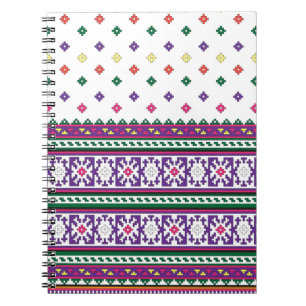 Farbiges geometrisches Folkloredesign mit Blume Notizblock
