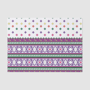 Farbiges geometrisches Folkloredesign mit Blume Seidenpapier