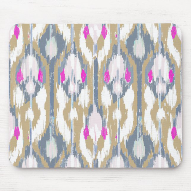 Farbiges geometrisches Ikat-Muster Mousepad (Vorne)
