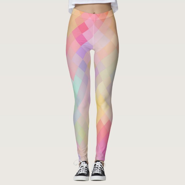 Farbiges geometrisches, modernes Diamantmuster #13 Leggings (Vorderseite)
