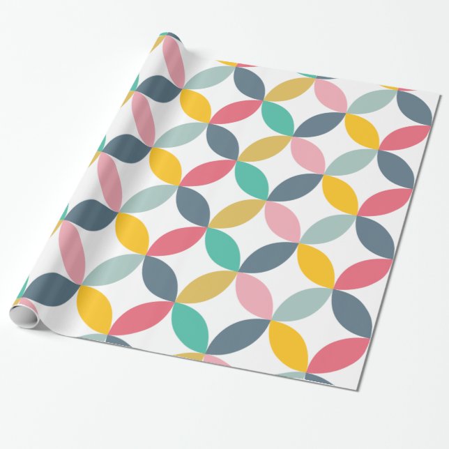 Farbiges geometrisches modernes Muster Geschenkpapier (Ungerollt)