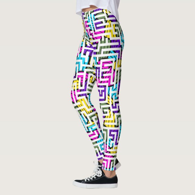 Farbiges geometrisches modernes Muster Leggings (Links)