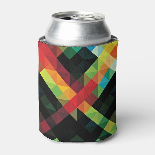 Farbiges geometrisches Mosaikmuster Dosenkühler (Kanne Vorderseite)