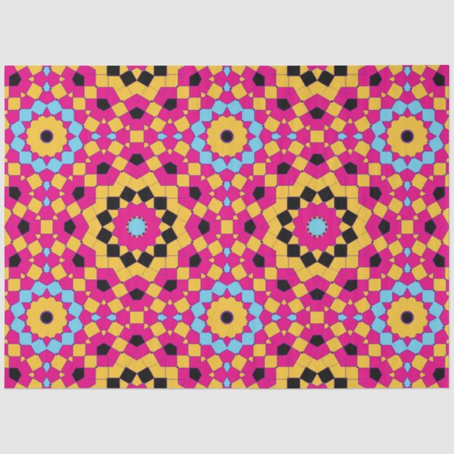 Farbiges geometrisches Mosaikmuster Seidenpapier (Vorderseite)