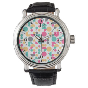 Farbiges geometrisches Muster Armbanduhr