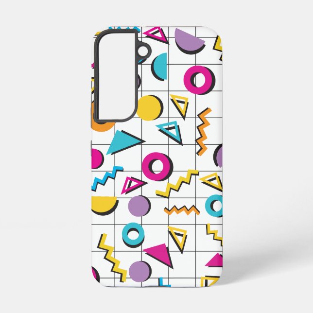 Farbiges geometrisches Muster der 80er Jahre Samsung Galaxy Hülle (Rückseite)