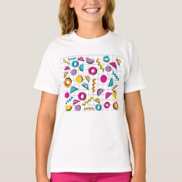 Farbiges geometrisches Muster der 80er Jahre T-Shirt