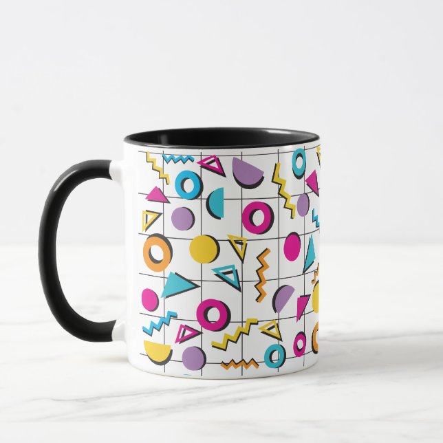 Farbiges geometrisches Muster der 80er Jahre Tasse (Links)