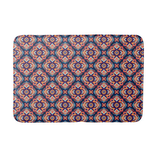 Farbiges geometrisches Muster der Aztec Badematte (Vorderseite)